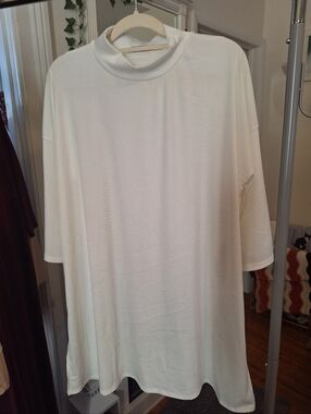 Mock Neck Micro-rib Tunic Top